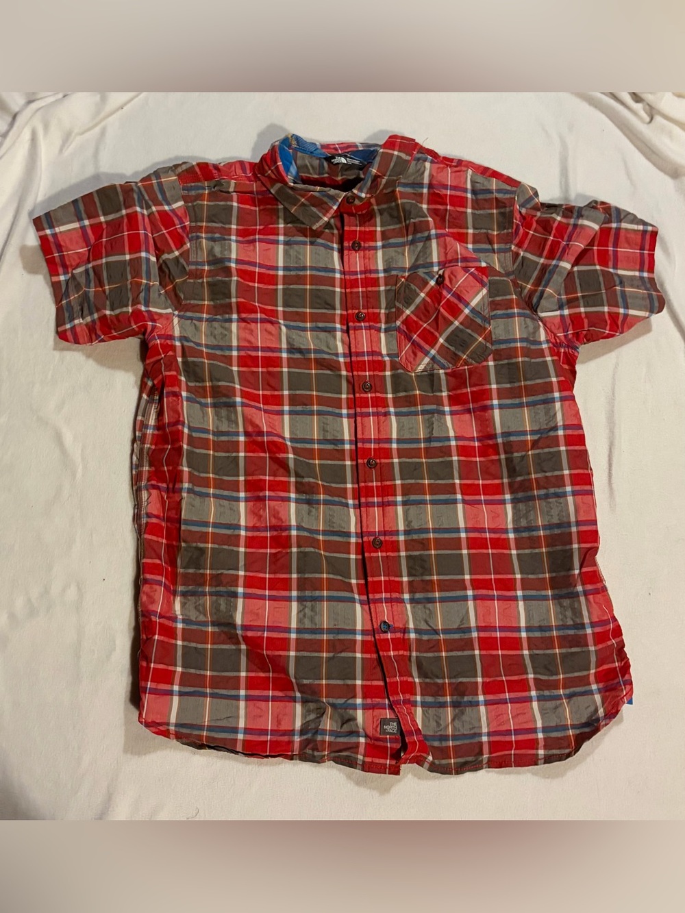 The North Face Plaid Red Men's Button Shirt - Size L